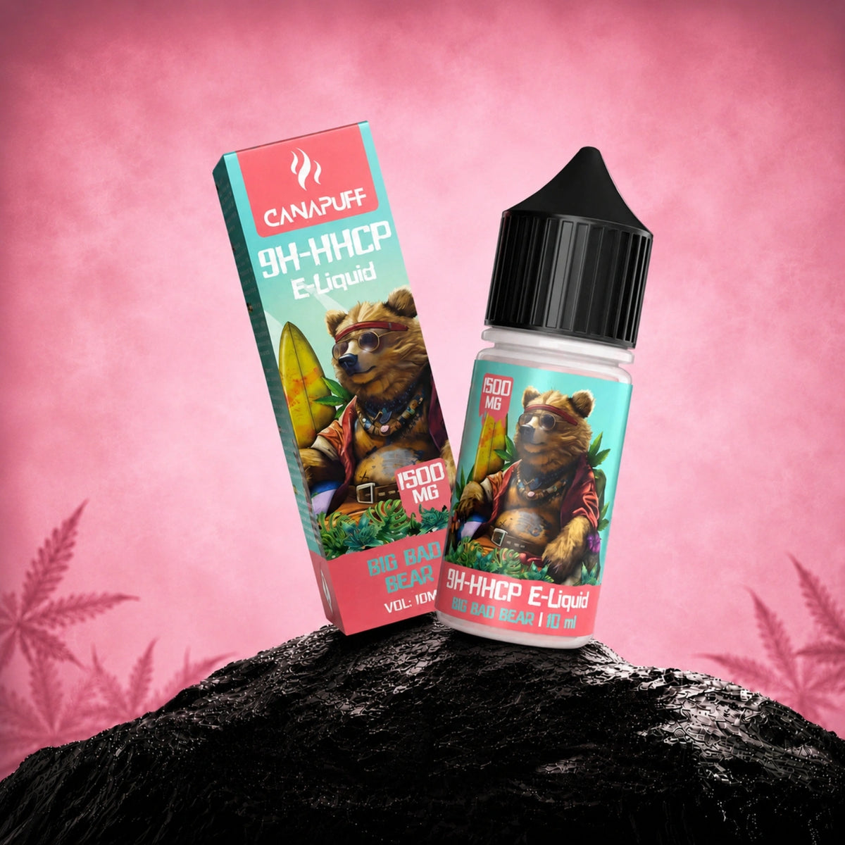 Canapuff 9H-HHCP E-Liquid Big Bad Bear 1500mg fľaštička a krabička
