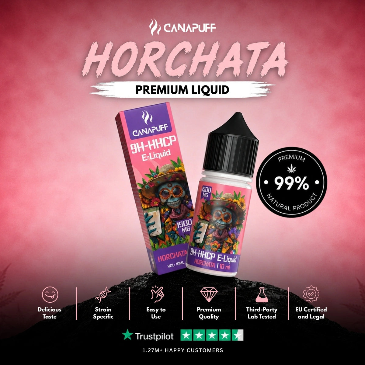 9H-HHCP Liquid Horchata 1.500mg – fľaštička liquidu, foto 2
