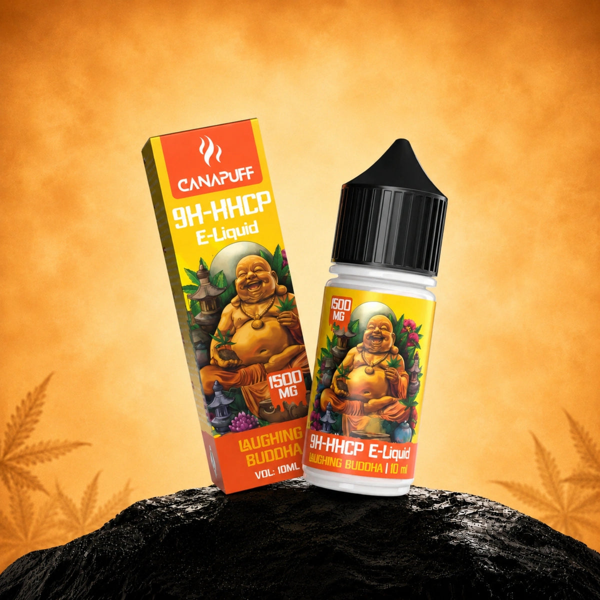 Canapuff 9H-HHCP E-Liquid Laughing Buddha, 1500mg, 10ml fľaštička a krabička