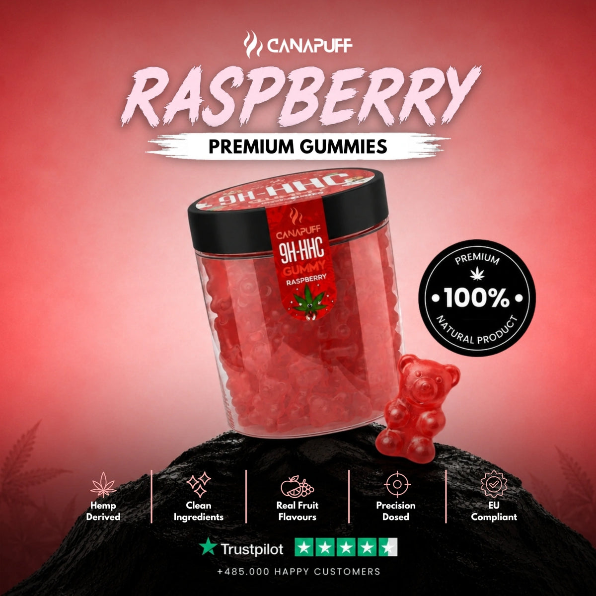 9H-HHC Gumíky Raspberry – gumíky, foto 2