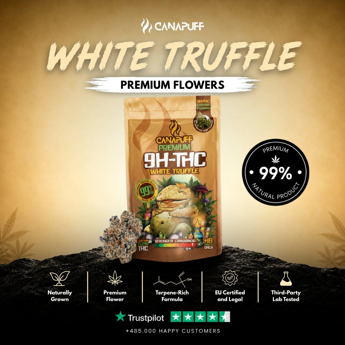 9H-THC Kvety White Truffle 99% – kvety, foto 2