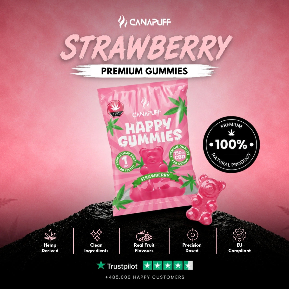 CBD Gumíky Strawberry – gumíky, foto 2