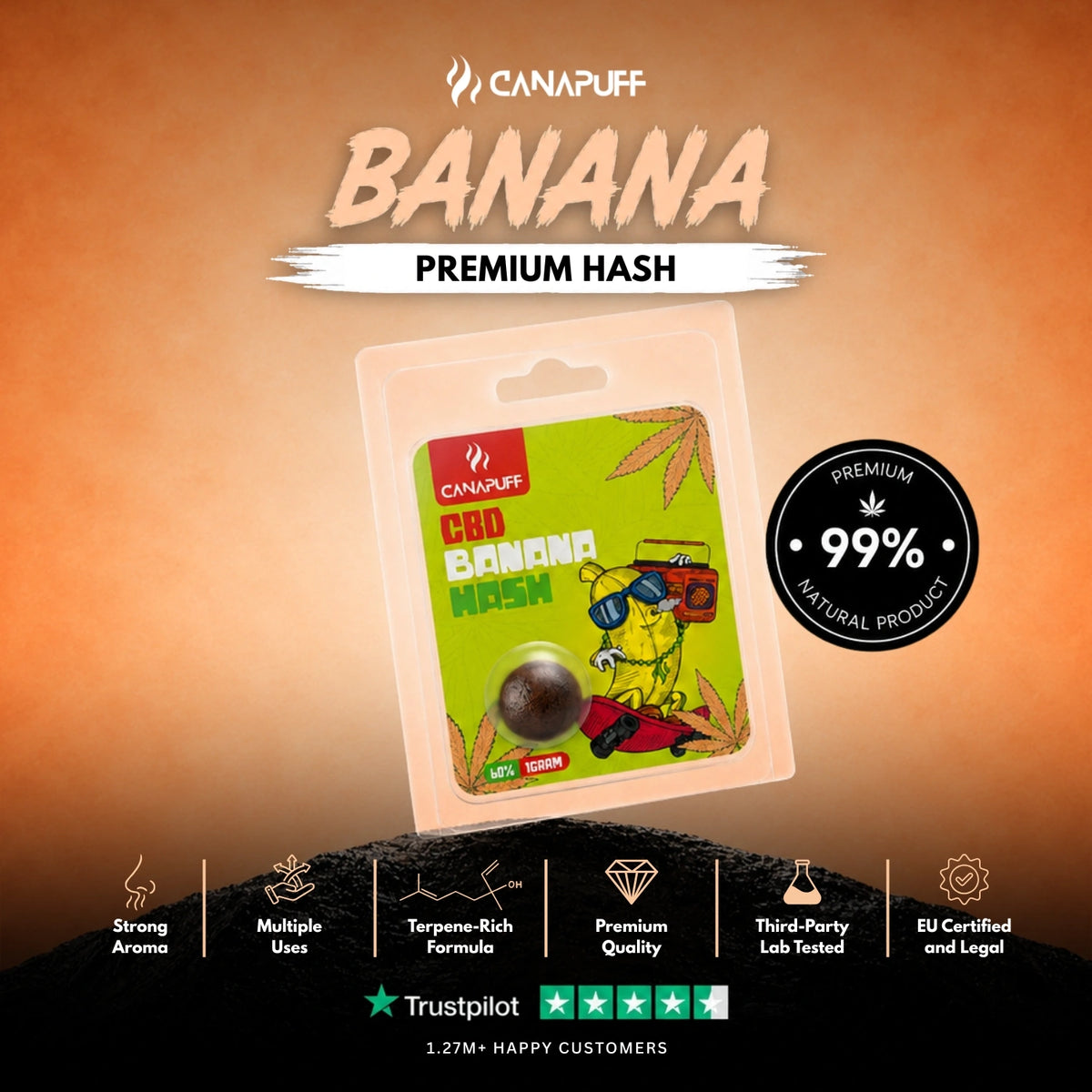 CBD Hash Banana 60% – hašiš, foto 2