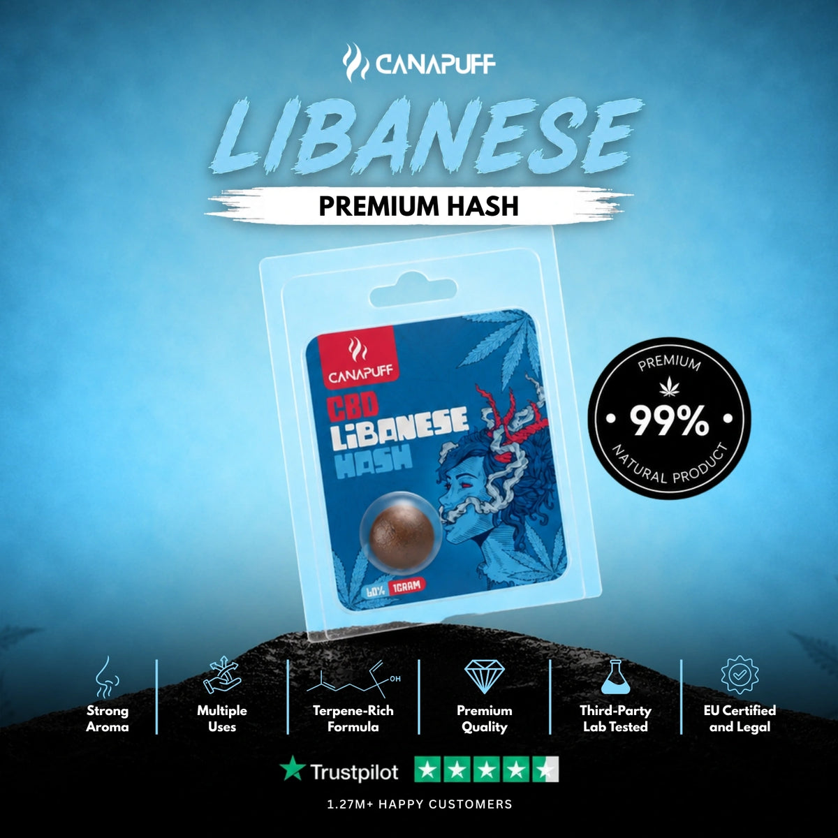 CBD Hash Libanese 60% – hašiš, foto 2