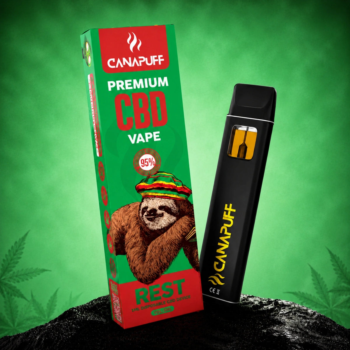 Canapuff CBD Vape Rest 95% 1ml jednorazový pen
