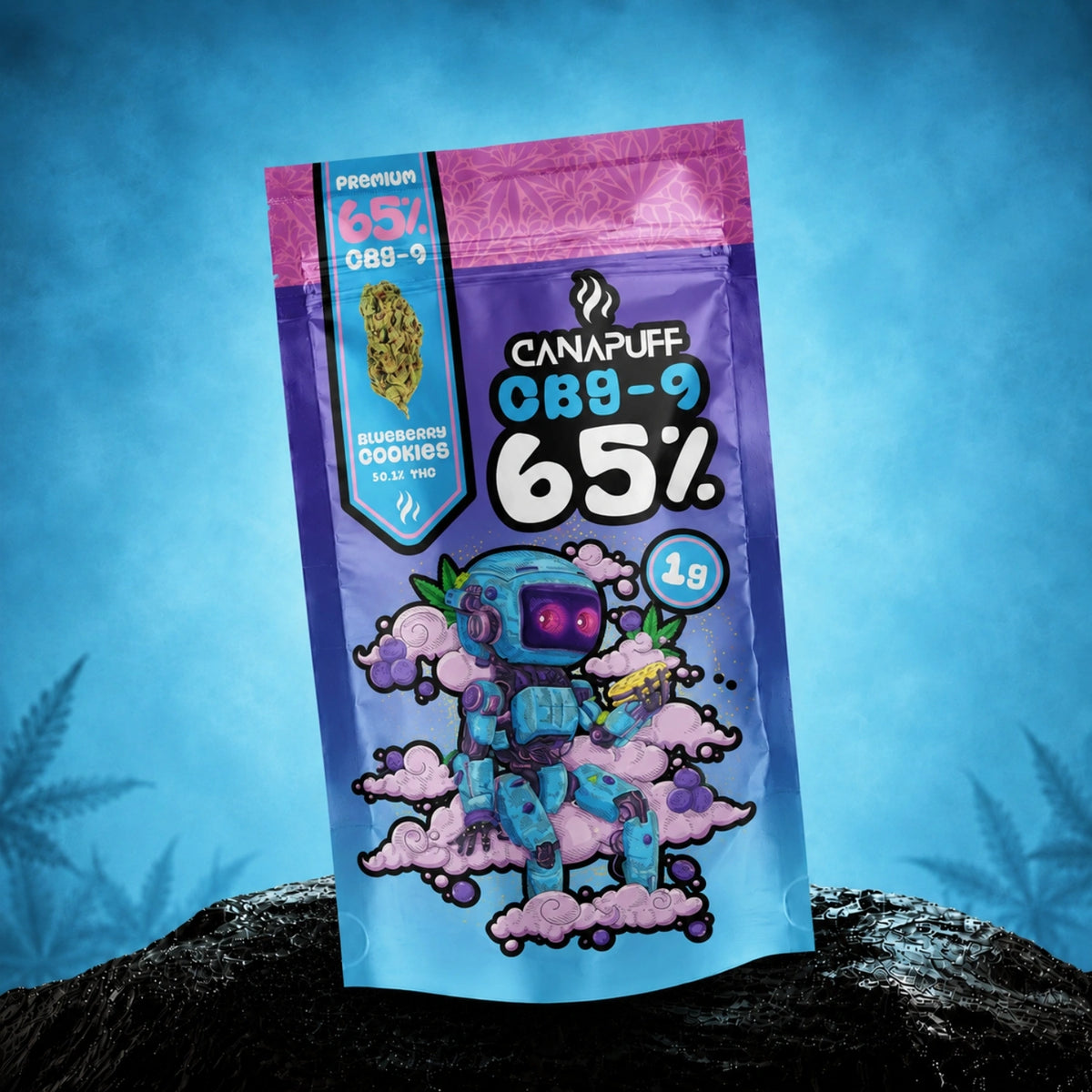 Canapuff CBG9 kvety Blueberry Cookie 65%, vrecko