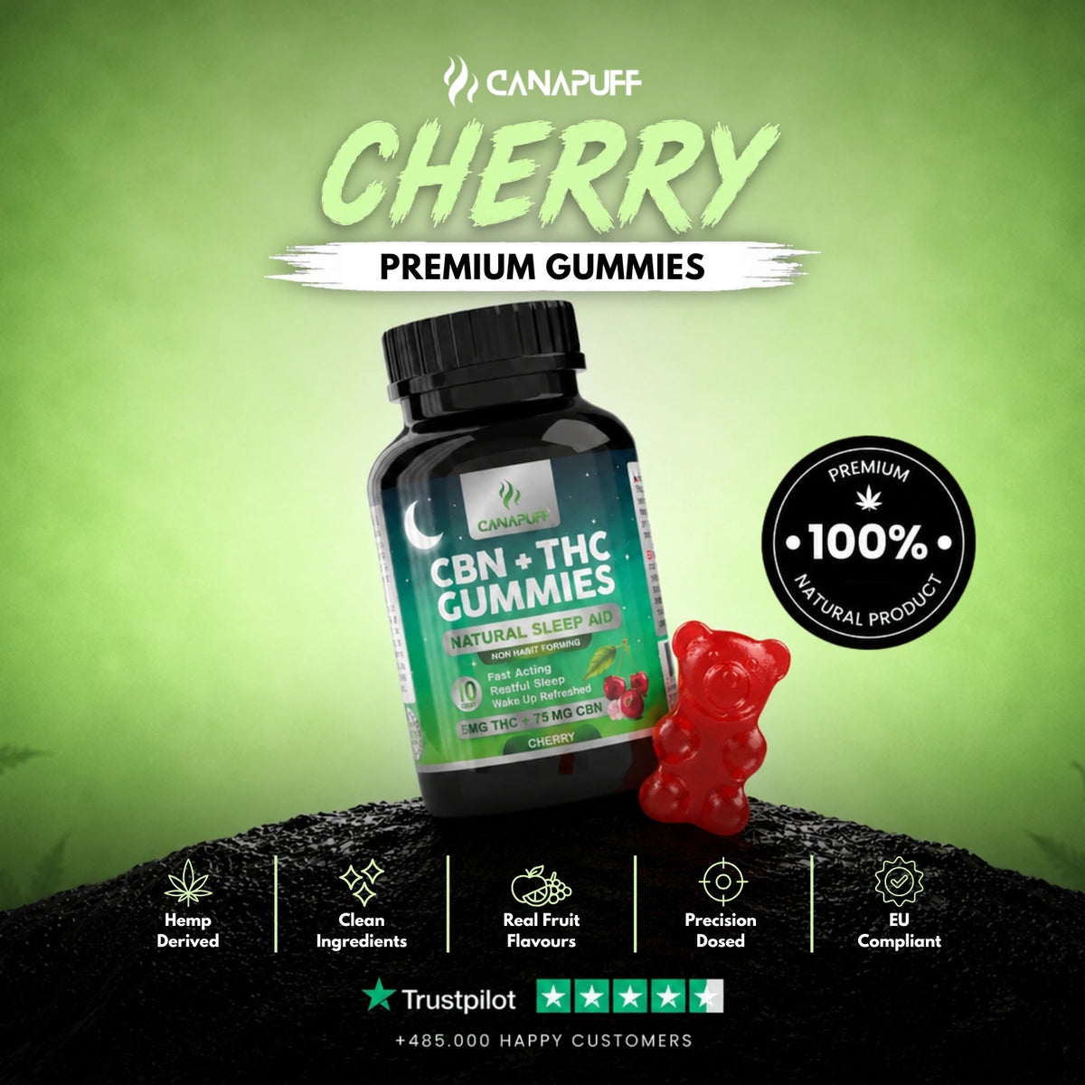 CBN+THC Gumíky Cherry – gumíky, foto 2