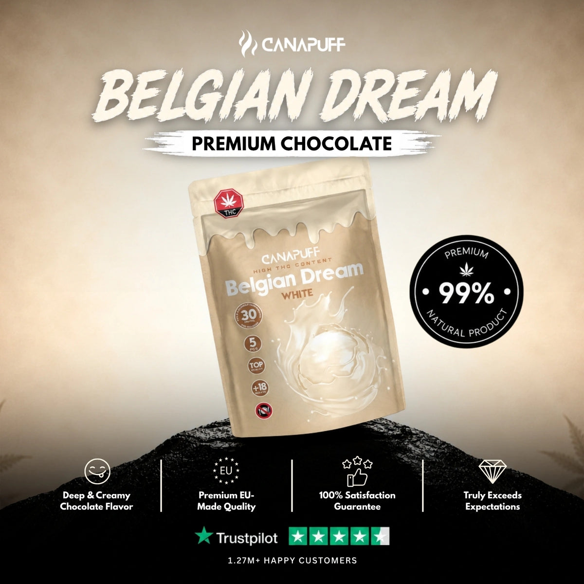 Delta 9 Chocolate White – čokoláda, foto 2