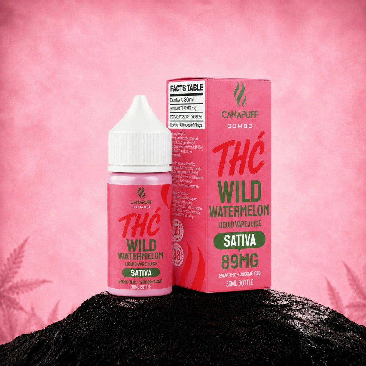 Canapuff Delta 9 Liquid CBD Wild Watermelon 89mg vape liquid 30ml fľaštička