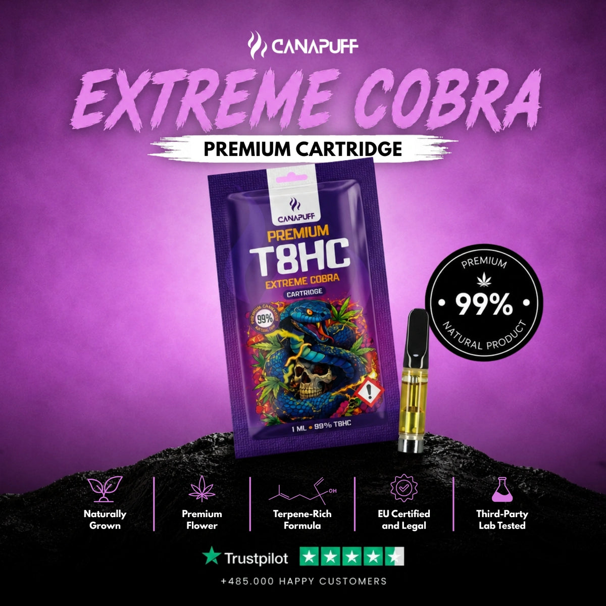 T8HC Kazeta Extreme Cobra 99% – vape kazeta, foto 2
