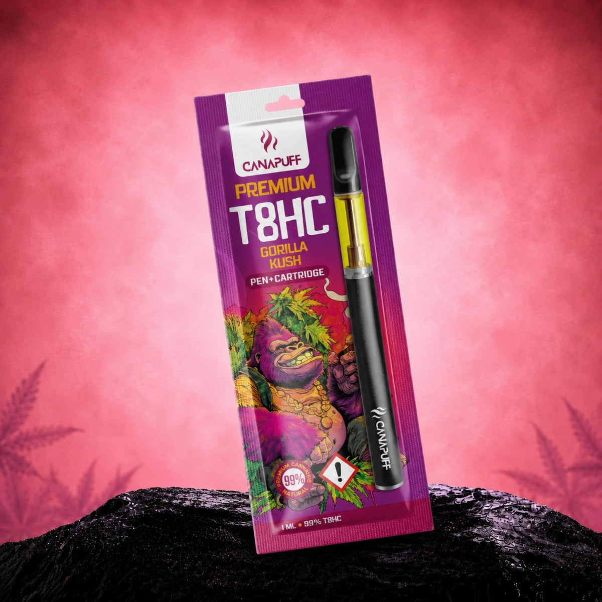 Canapuff T8HC Pen+Kazeta Gorilla Kush 99%, 1 ml jednorazový vape