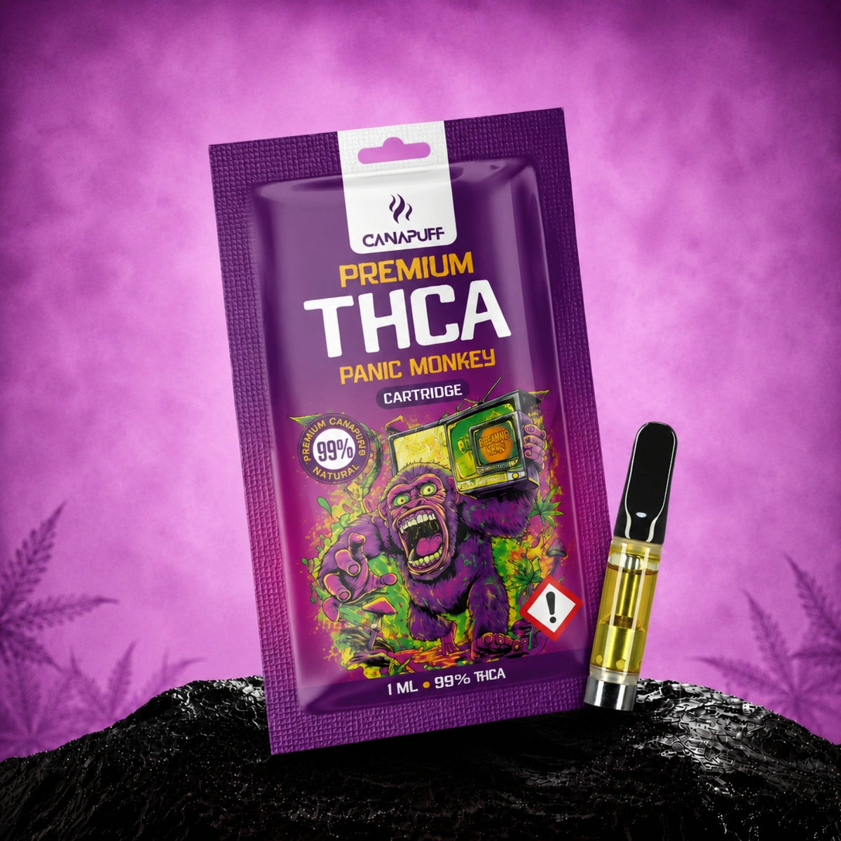 Canapuff THCA Panic Monkey kazeta, sila 99%, 1ml