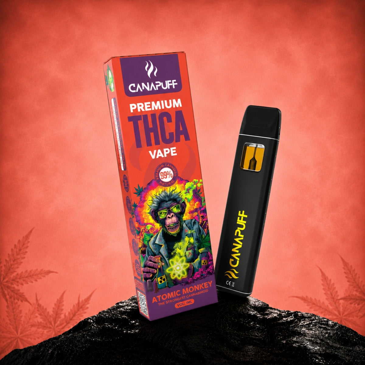 Canapuff THCA Vape Atomic Monkey 99% 1ml jednorazové pero