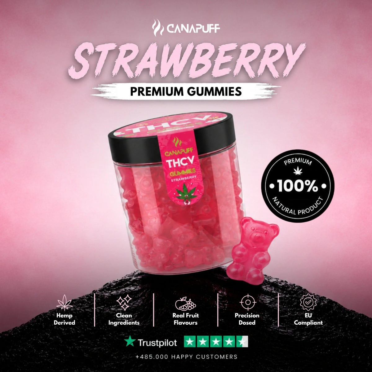 THCv Gumíky Strawberry – gumíky, foto 2