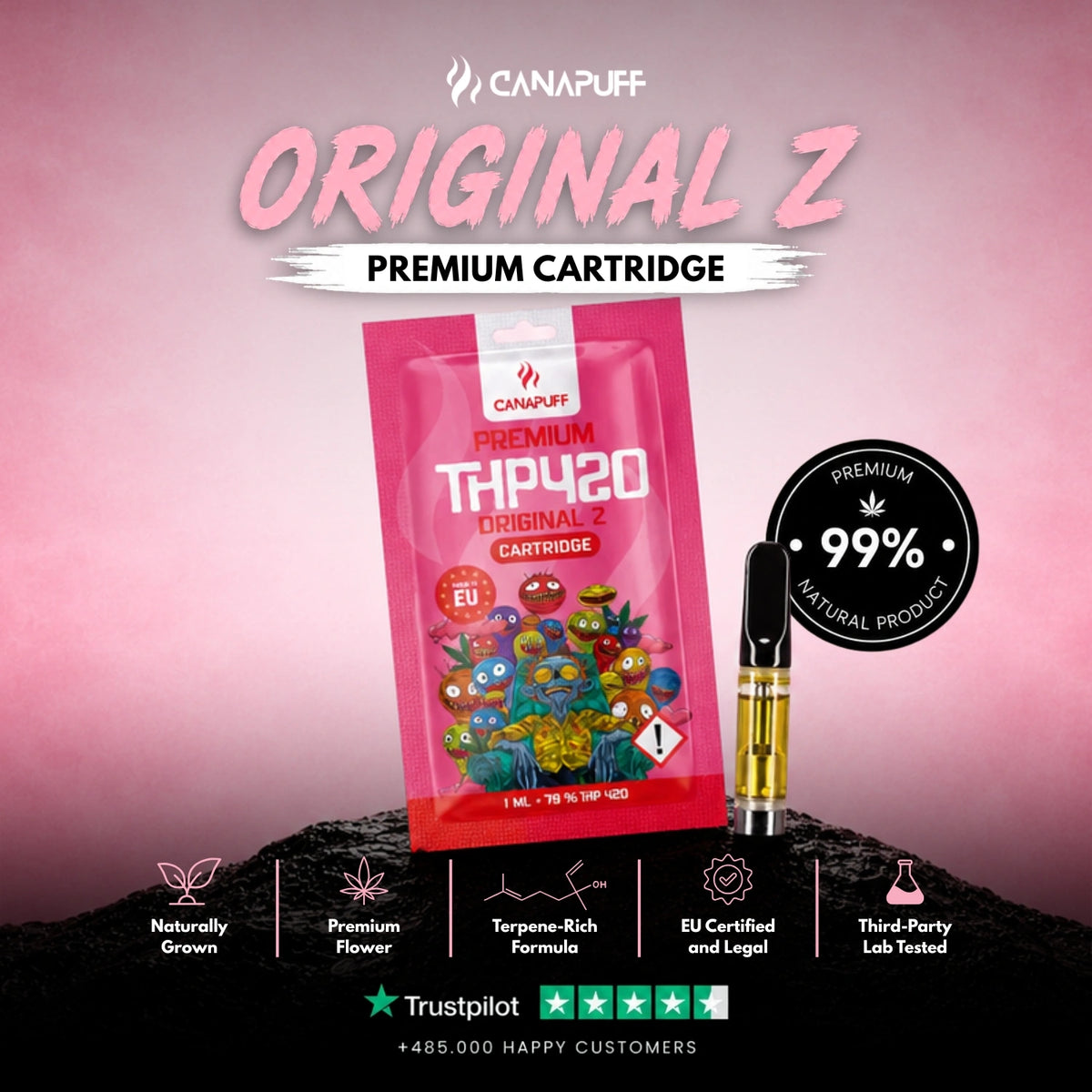 THP420 Kazeta Original Z 79% – vape kazeta, foto 2