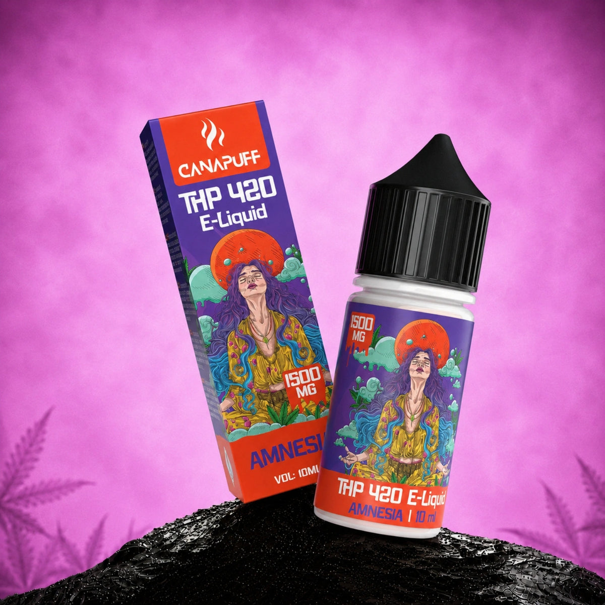 Canapuff THP 420 E-Liquid Amnesia 1500 mg, 10 ml fľaštička s krabičkou
