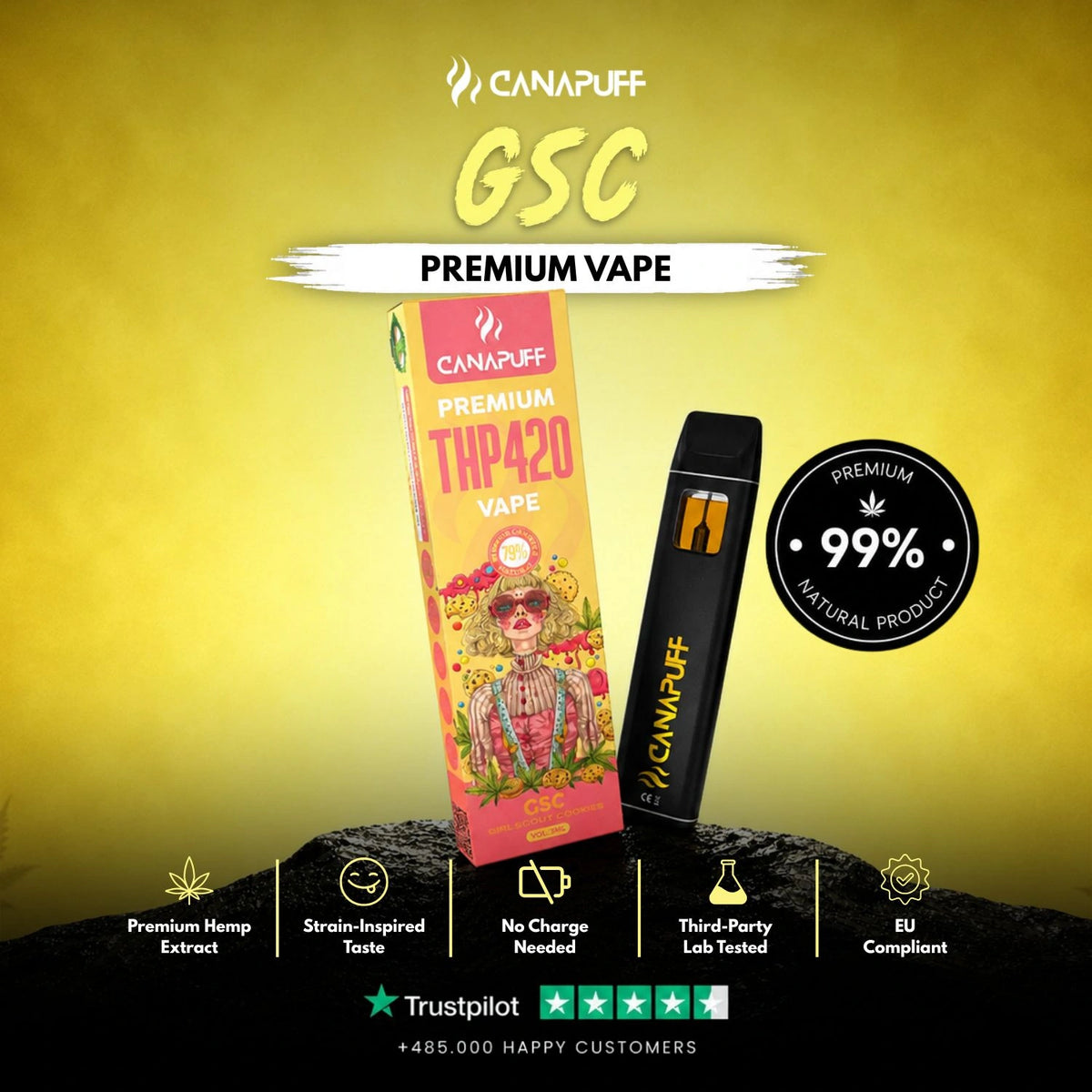 THP420 Vape GSC 79% 1ml – jednorazové vape pero, foto 2