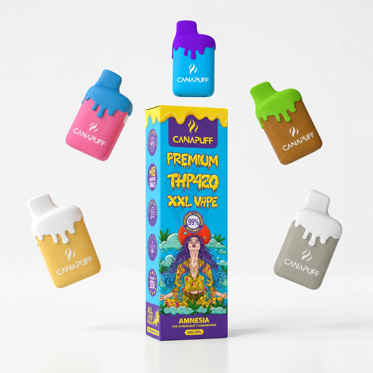 Canapuff THP420 XXL Vape Amnesia 99% 2ml s jednorazovými perami
