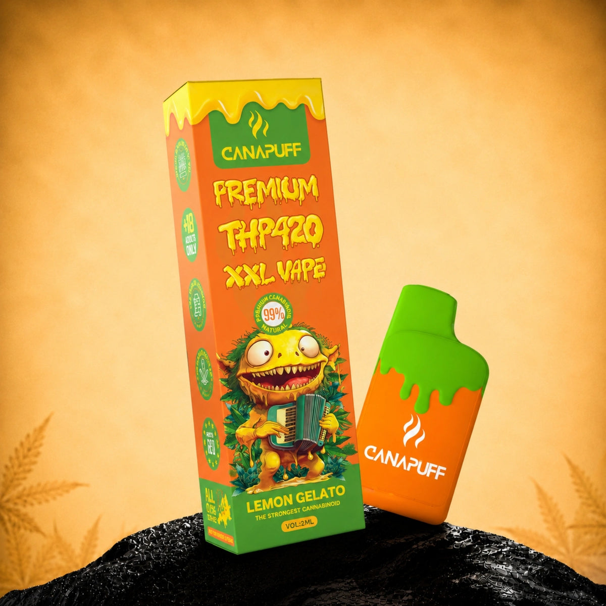 Canapuff THP420 XXL Vape Lemon Gelato 99% 2ml jednorazové pero