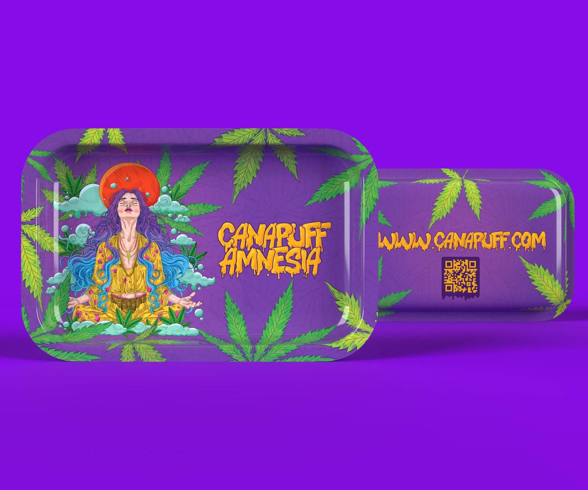 Veľká rolovacia podložka Canapuff Amnesia s motívom konopného listu a logom webu