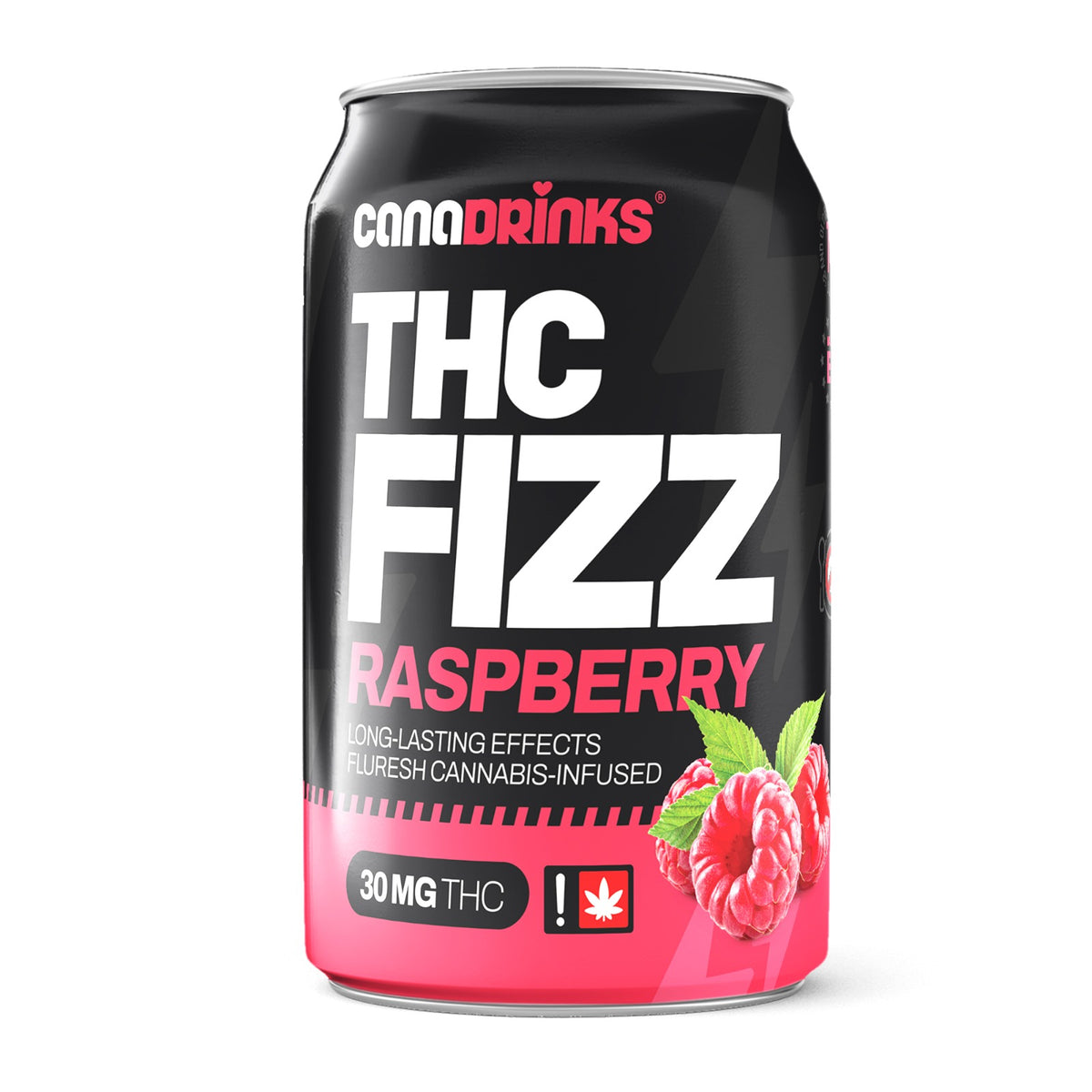 CanaDrinks THC Fizz Raspberry 30mg Delta-9 THC nápoj v plechovke