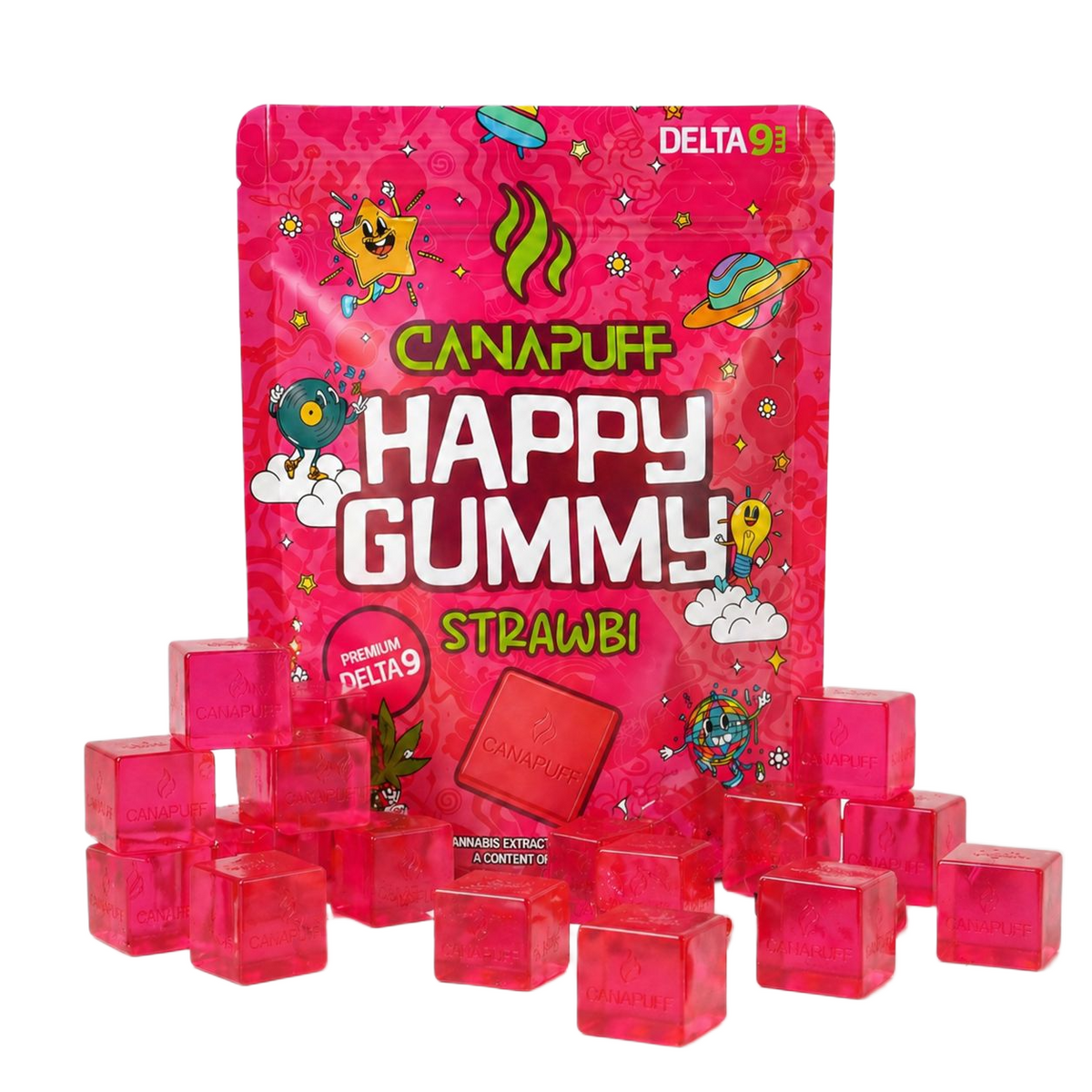 Canapuff Happy Gummy Strawbi, Delta-9 THC gumíky