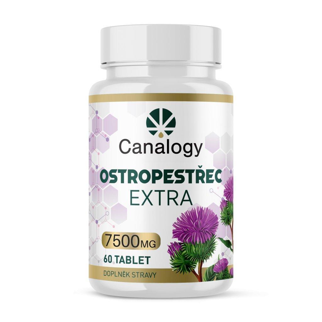 Canalogy CBD Milk Thistle Extra 7500 mg, fľaša s tabletami, 60 ks