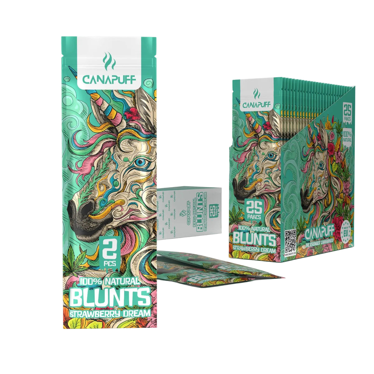 Canapuff Blunt Wrap Rolls Strawberry Dream, 2 kusy, 100% prírodné