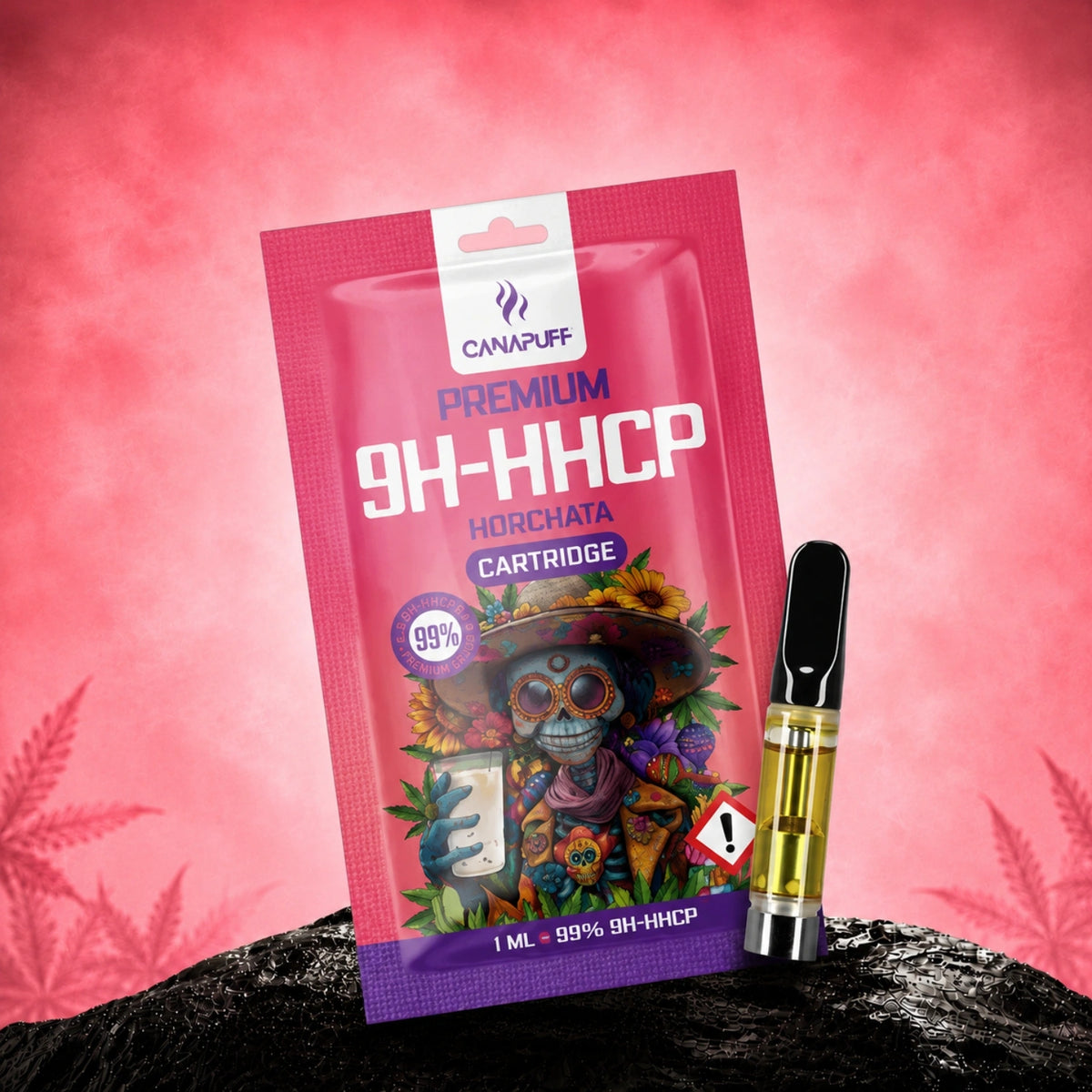 Canapuff 9H-HHCP Horchata kazeta 99%, 1 ml vape kazeta v ružovom balení