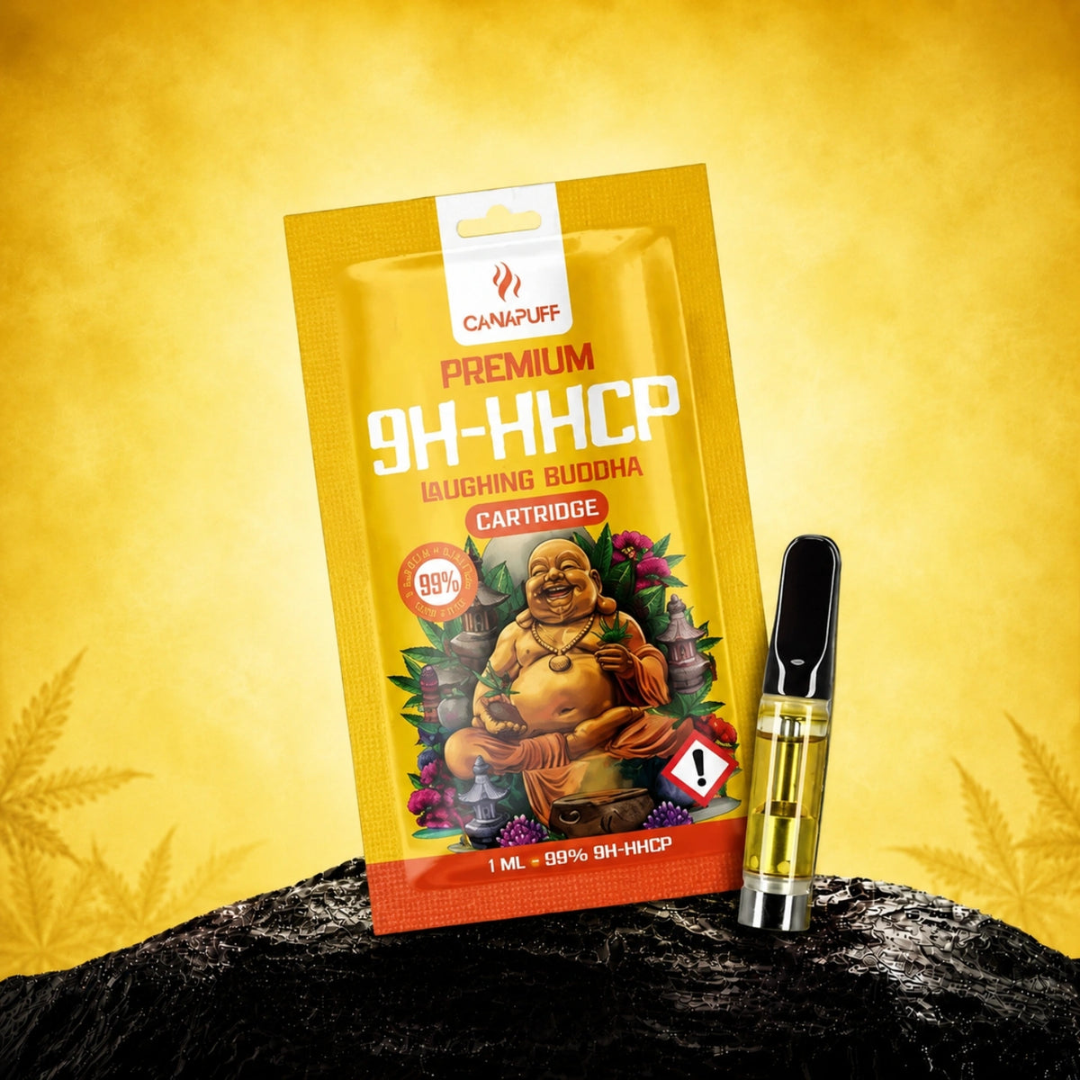 Canapuff 9H-HHCP Laughing Buddha kazeta, 1 ml, sila 99%, s balením a vape penom