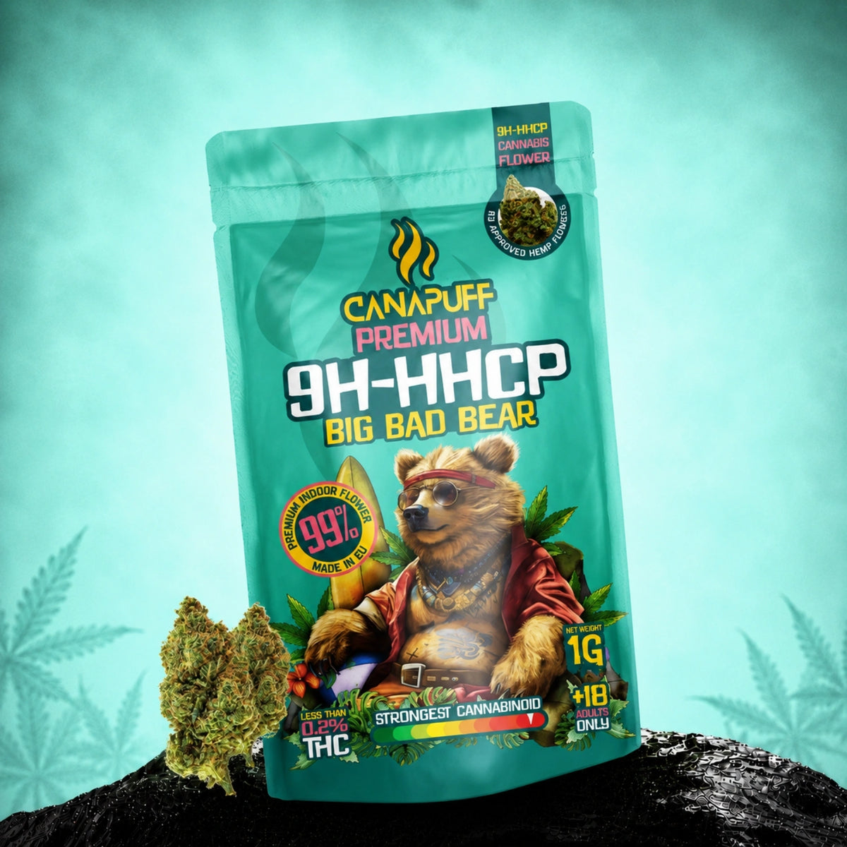 Canapuff 9H-HHCP Big Bad Bear kvety, vrecúško 1g, sila 99%