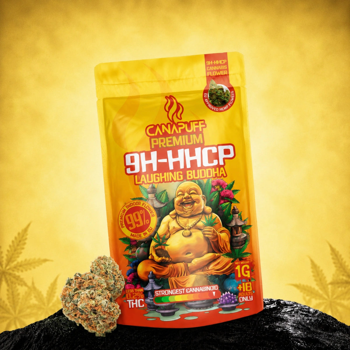 Canapuff 9H-HHCP Laughing Buddha kvety, 1g vrecúško, sila 99%