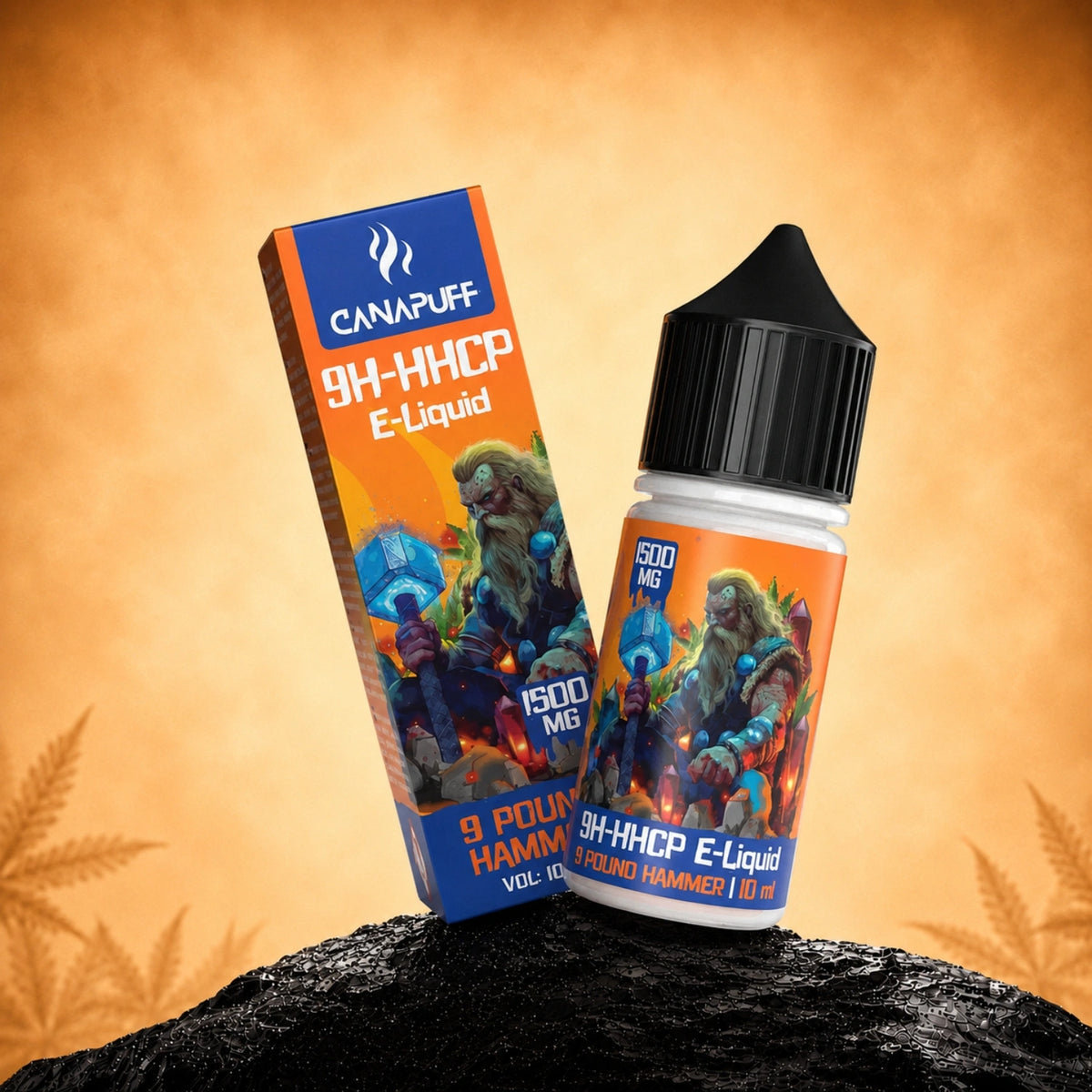 Canapuff 9H-HHCP E-Liquid 9 Pound Hammer 1.500mg, 10ml fľaštička a krabička