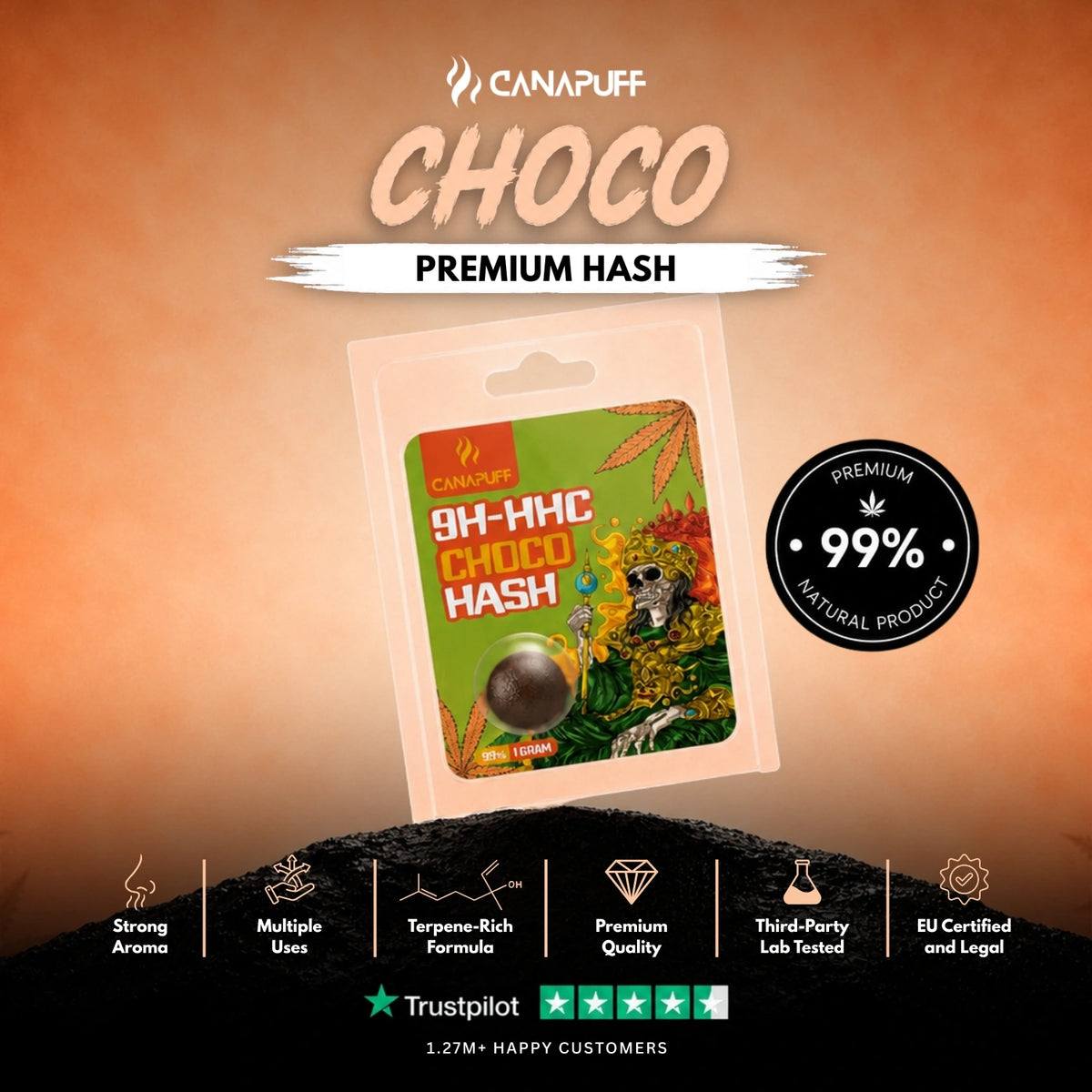9H-HHC Hash Choco 99% – hašiš, fotka 2