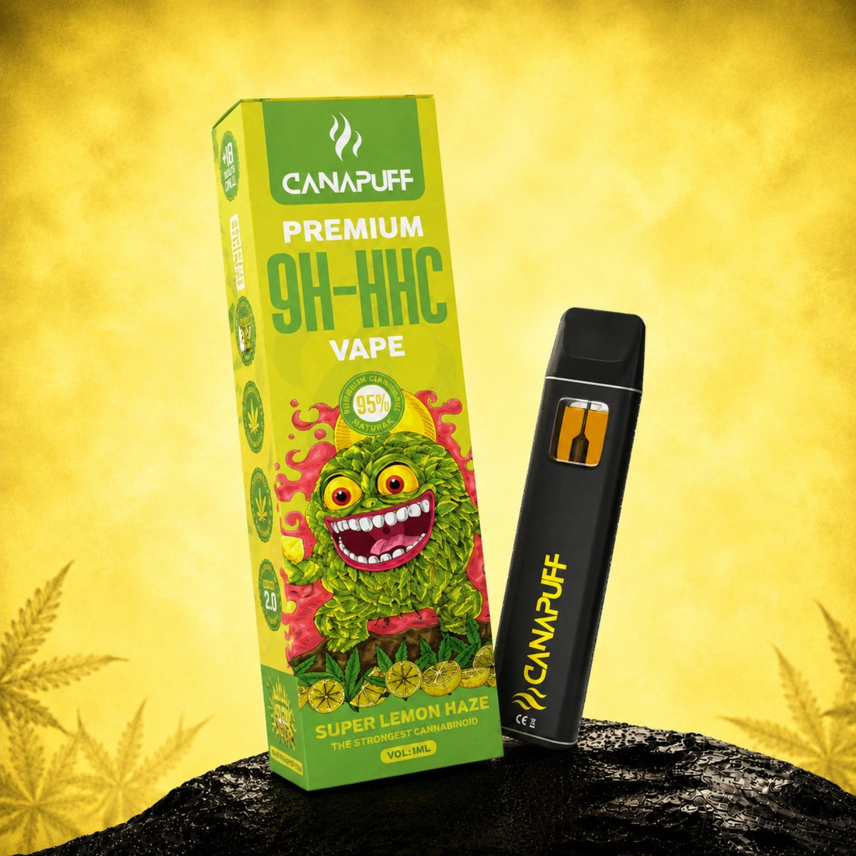 Canapuff 9H-HHC Vape Super Lemon Haze 95% 1ml jednorazové pero s balením
