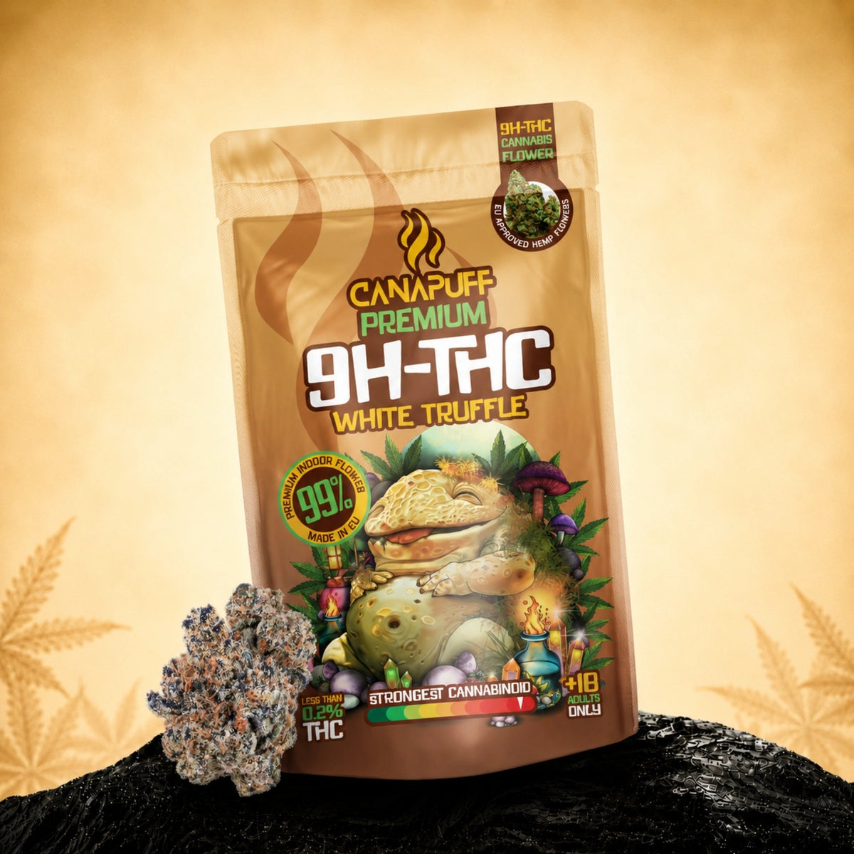 Canapuff 9H-THC White Truffle kvety vo vrecku, sila 99%