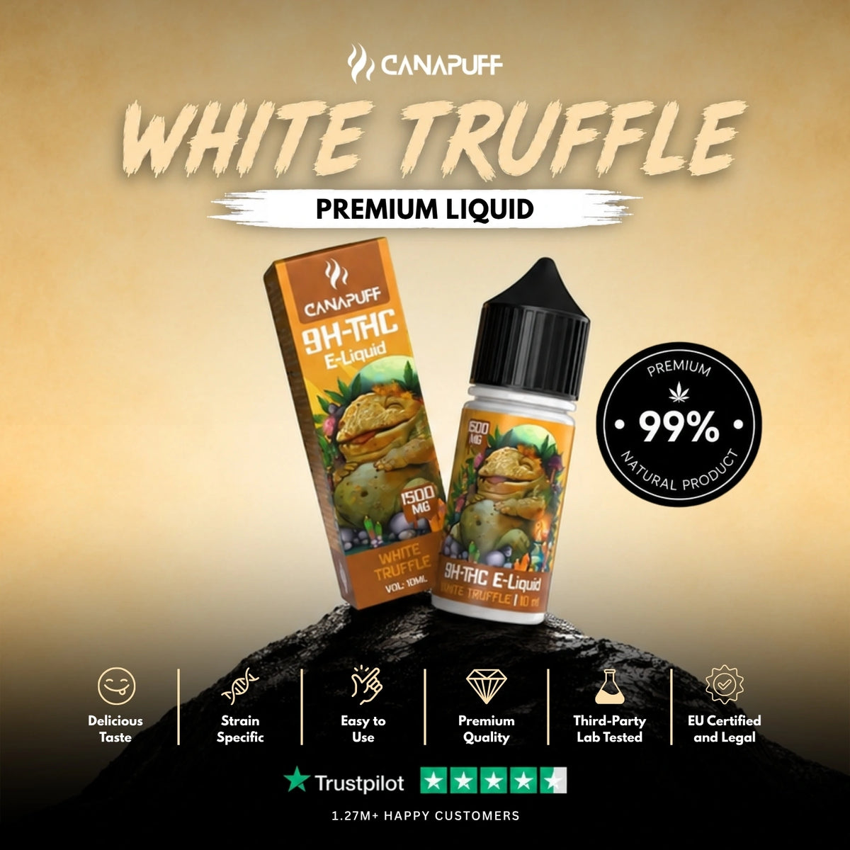 9H-THC Liquid White Truffle 1.500mg – fľaštička liquidu, foto 2