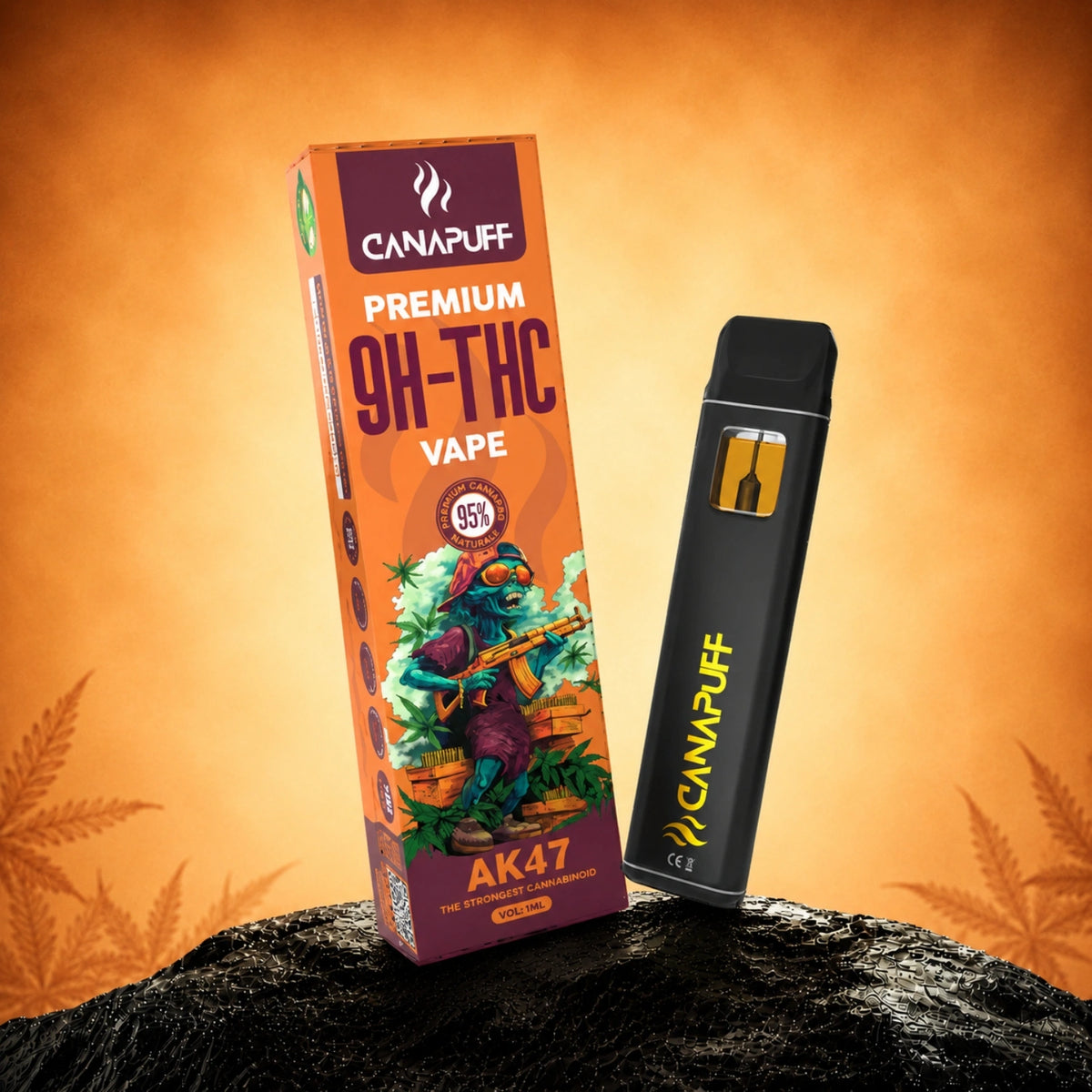 Canapuff 9H-THC Vape AK47 95% 1ml jednorazové pero