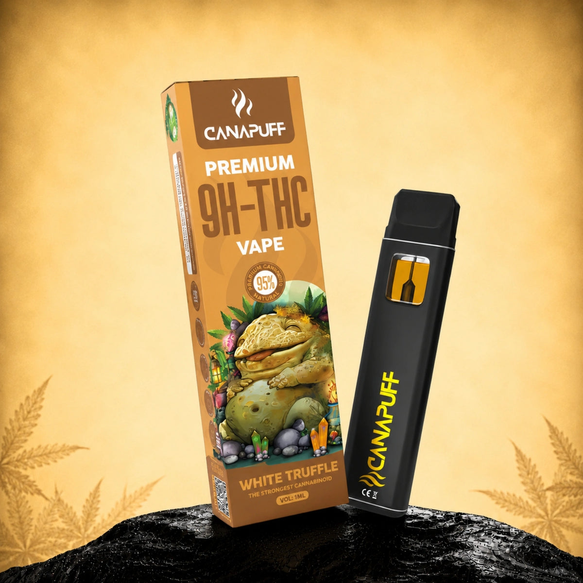 Canapuff 9H-THC Vape White Truffle 95% 1ml jednorazové pero