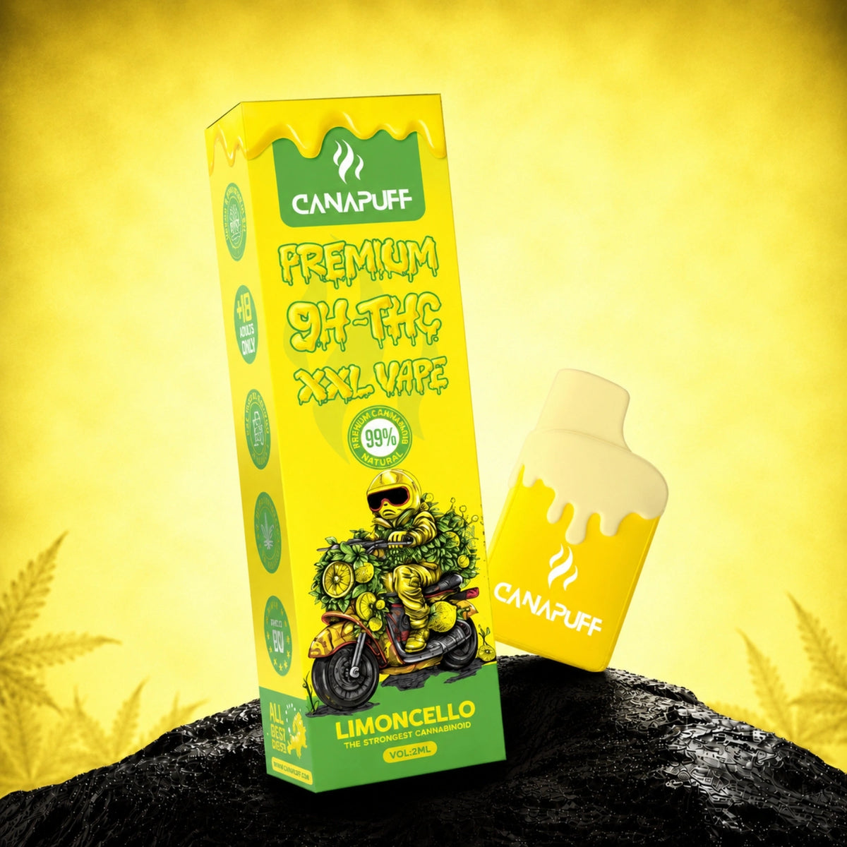 Canapuff 9H-THC XXL Vape Limoncello 99% 2ml jednorazové pero