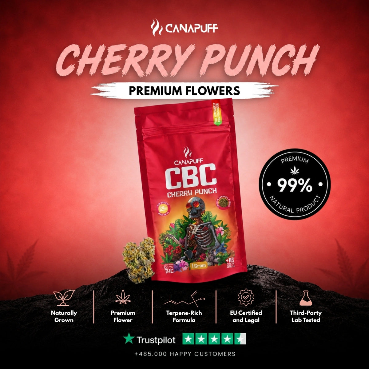 CBC Kvety Cherry Punch 69% – kvetné puky, fotka 2