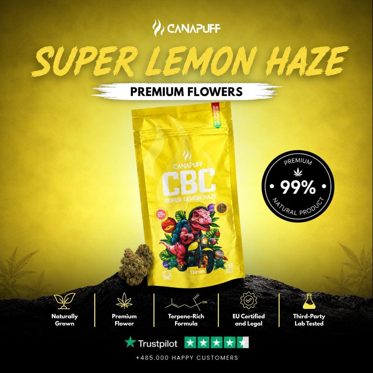 CBC kvety Super Lemon Haze 69% – kvety, fotka 2