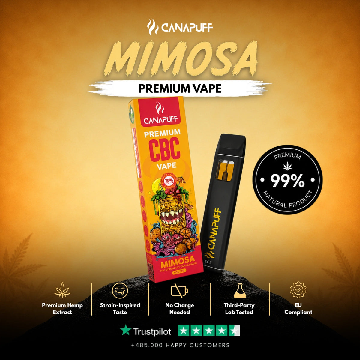 CBC Vape Mimosa 79% 1ml – jednorazové vape pero, fotka 2