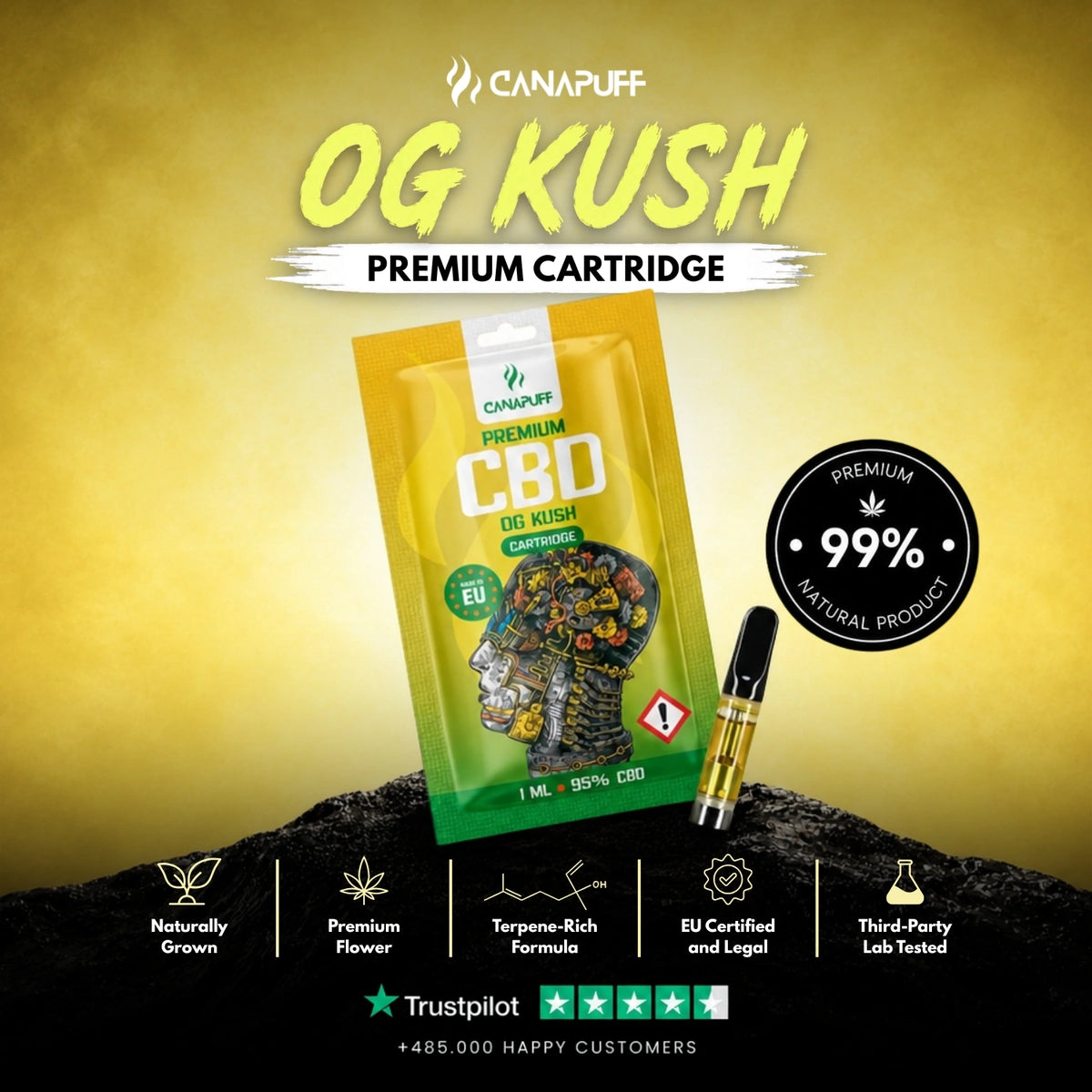 CBD Kazeta OG Kush 95% – vape kazeta, foto 2