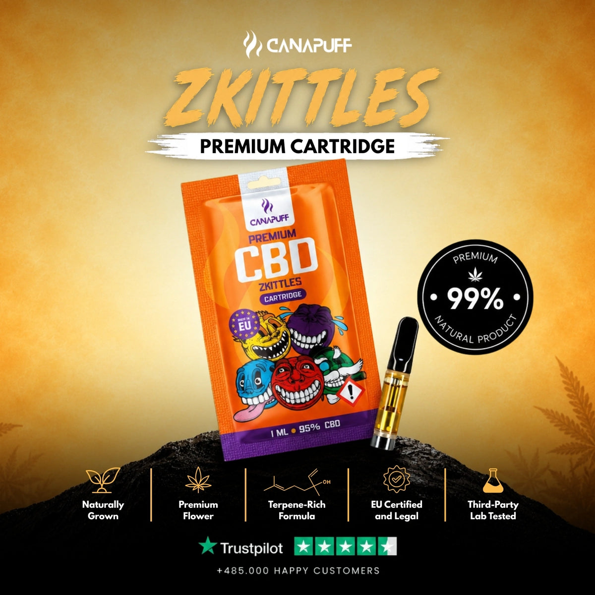 CBD Kazeta Zkittles 95% – vape kazeta, foto 2