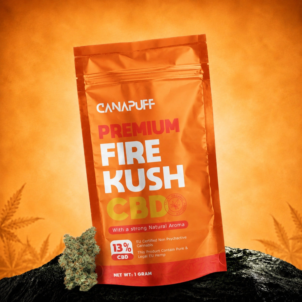 Canapuff CBD Kvety Fire Kush 13%, 1g sáčok