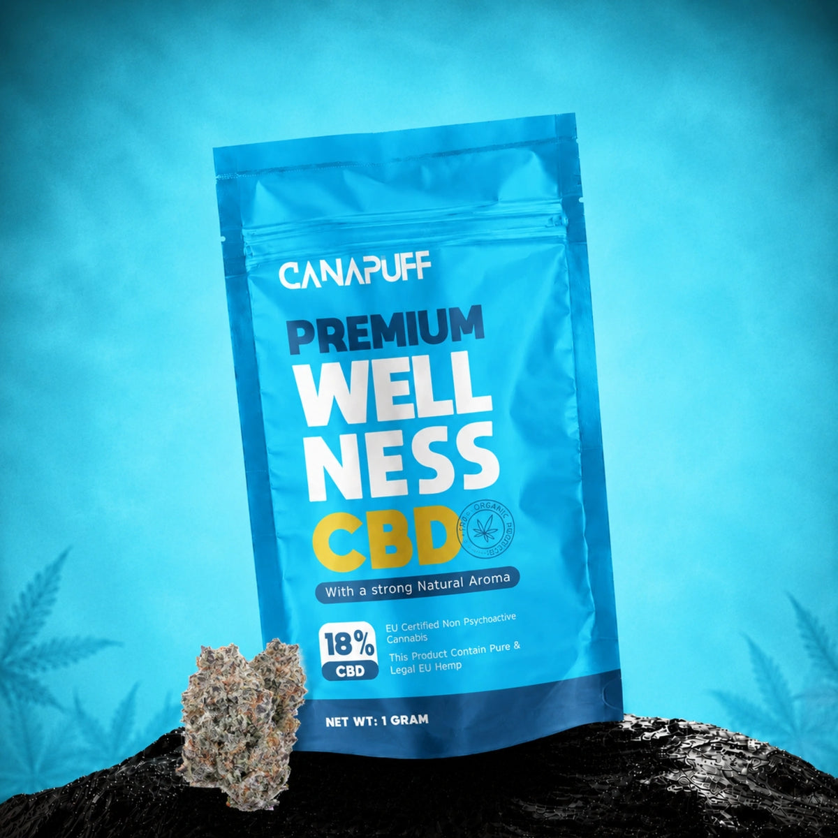 Canapuff CBD Kvety Wellness 18%, vrecko 1 gram