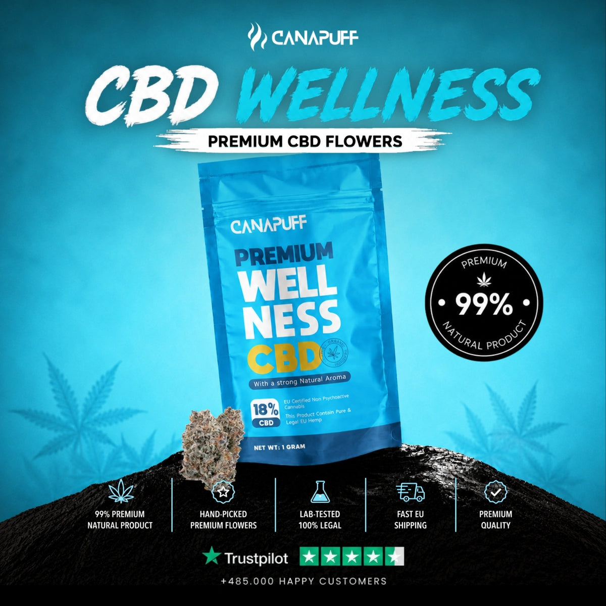 CBD kvety Wellness 18% – kvety, fotka 2