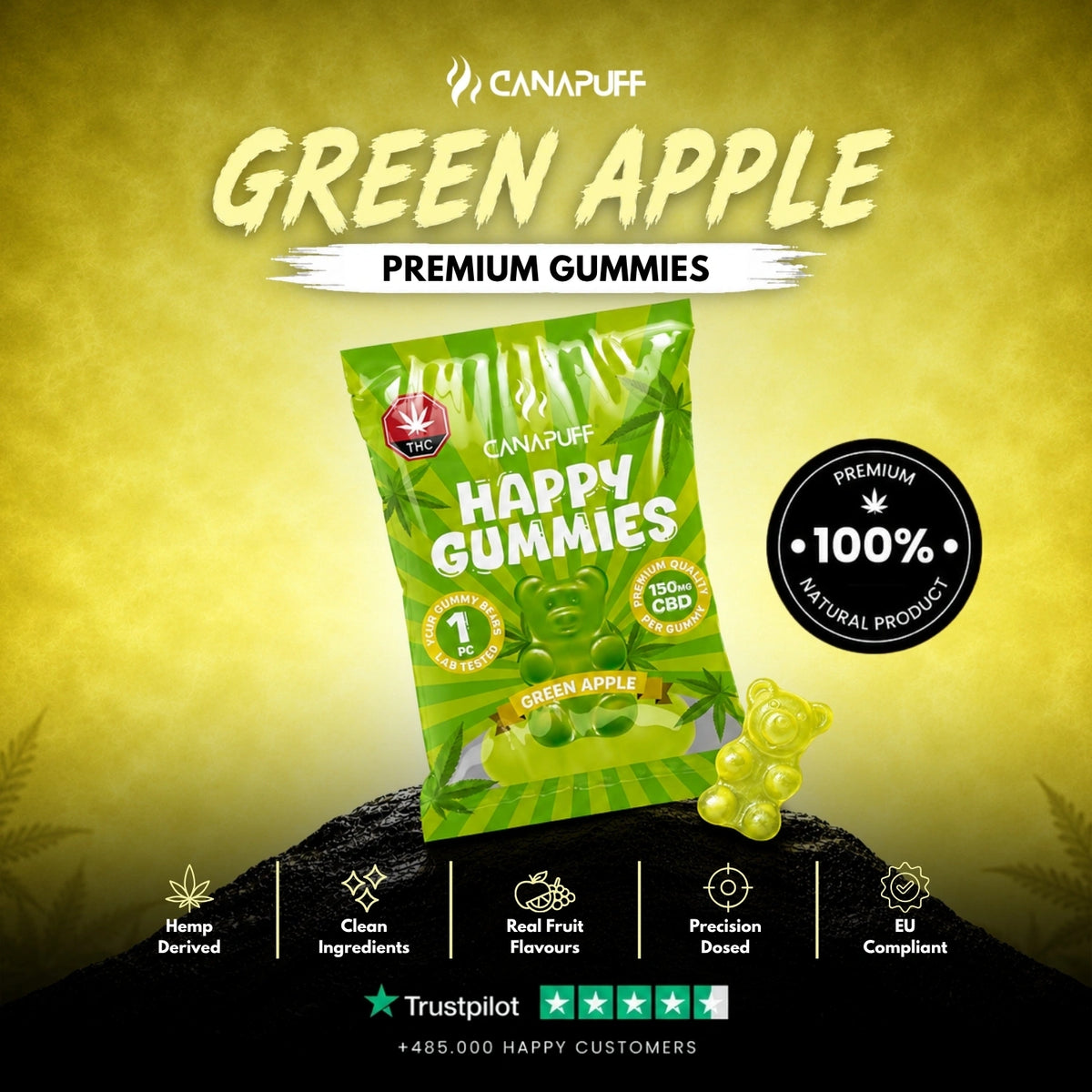CBD Gumíky Green Apple – gumíky, foto 2