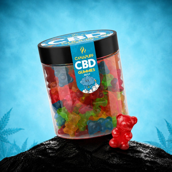 Canapuff CBD gumíky Rest, rôzne príchute v dóze